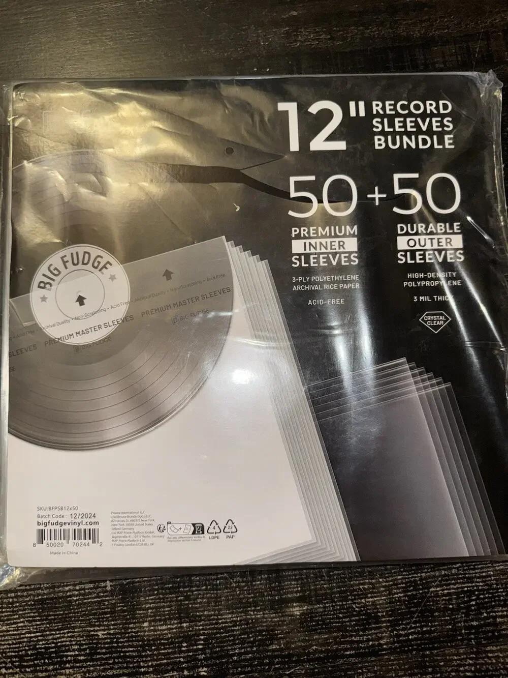 Vinyl Record Sleeves 50x 12